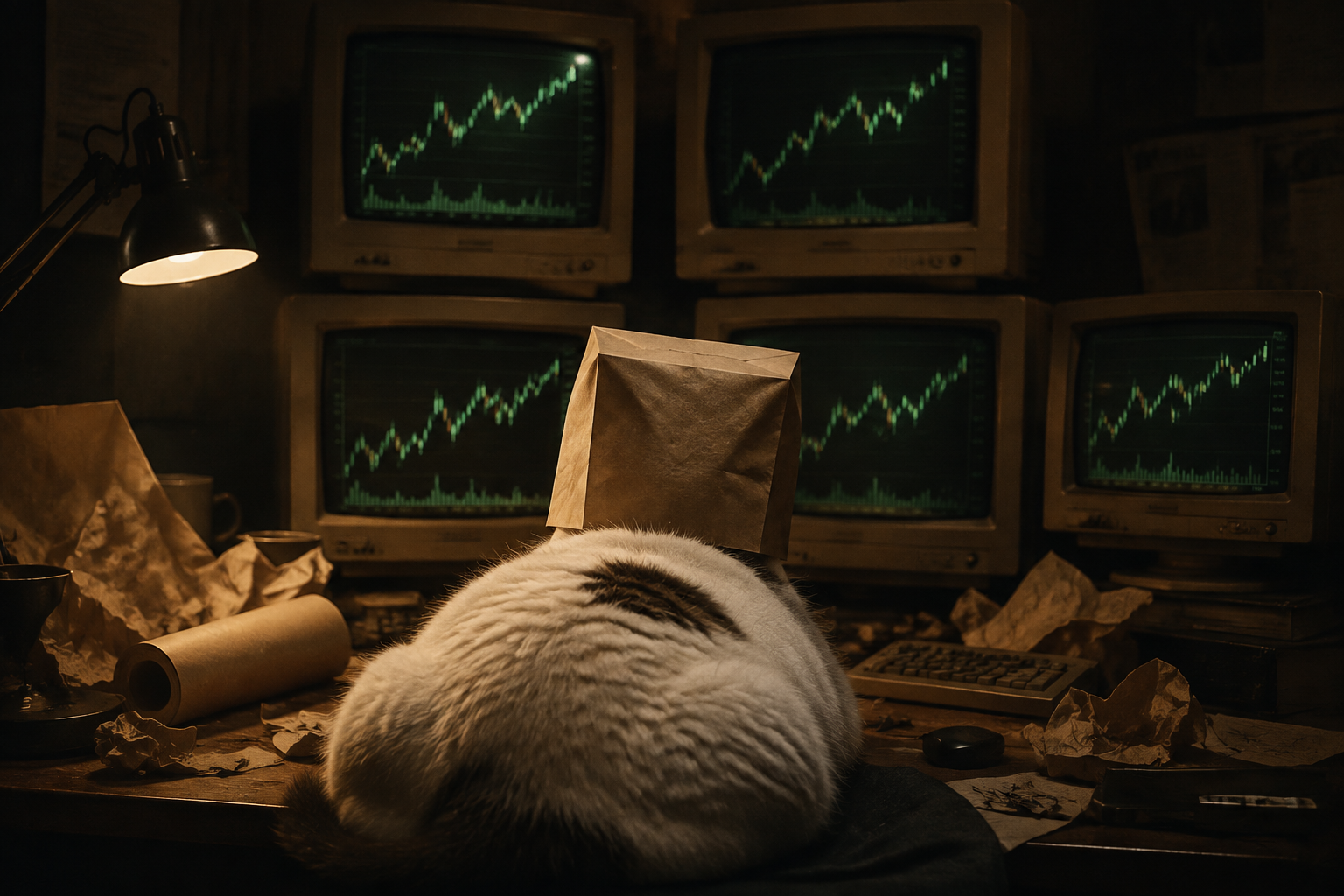 Anonymous Fat at a hidden trading desk